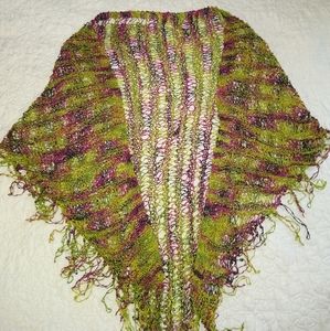 Hand crocheted Triangle Shaw